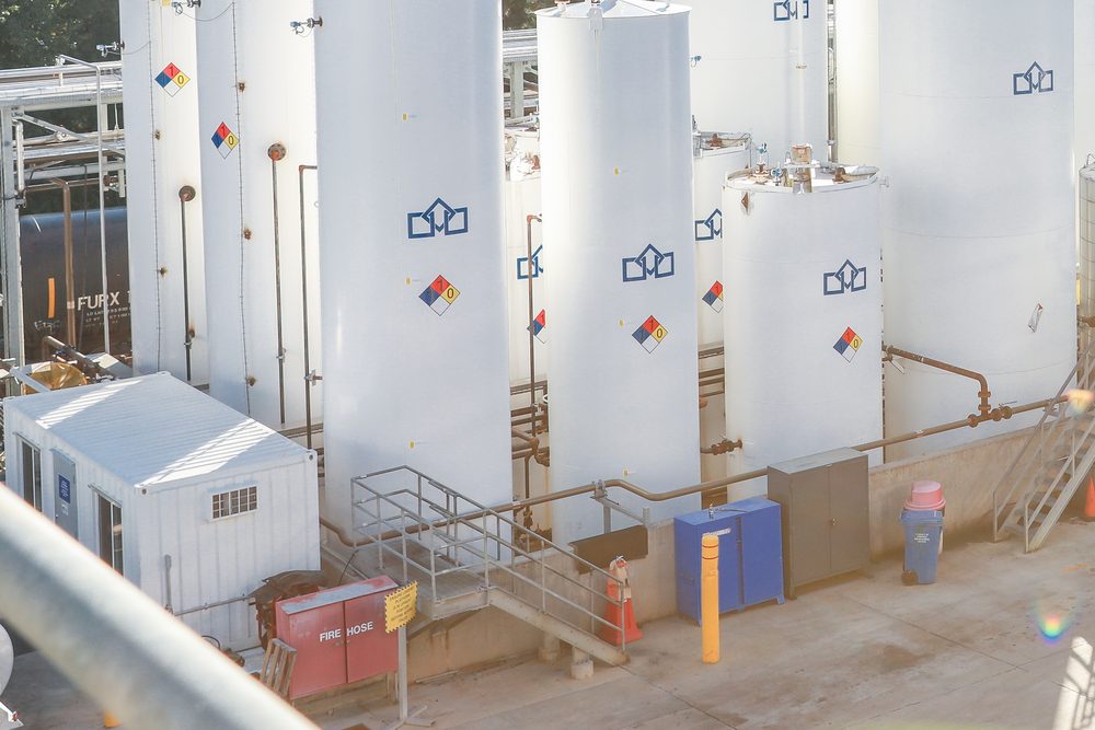 Collection containers and site equipment at the UES facility in Peachtree City, Georgia