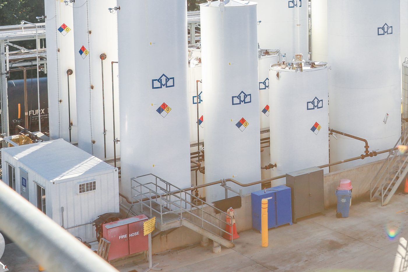 Storage tanks and site equipment at a UES facility