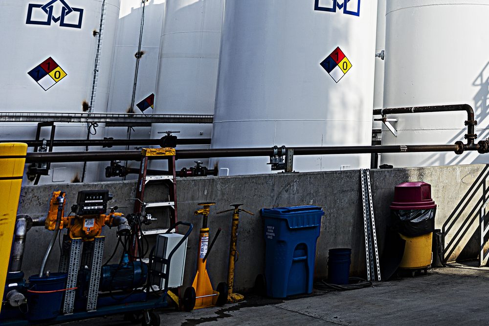 Pumps, containers and site equipment at the UES facility in Peachtree City, Georgia
